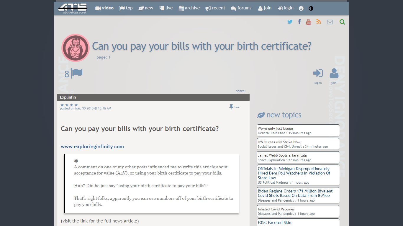 Can you pay your bills with your birth certificate?, page 1