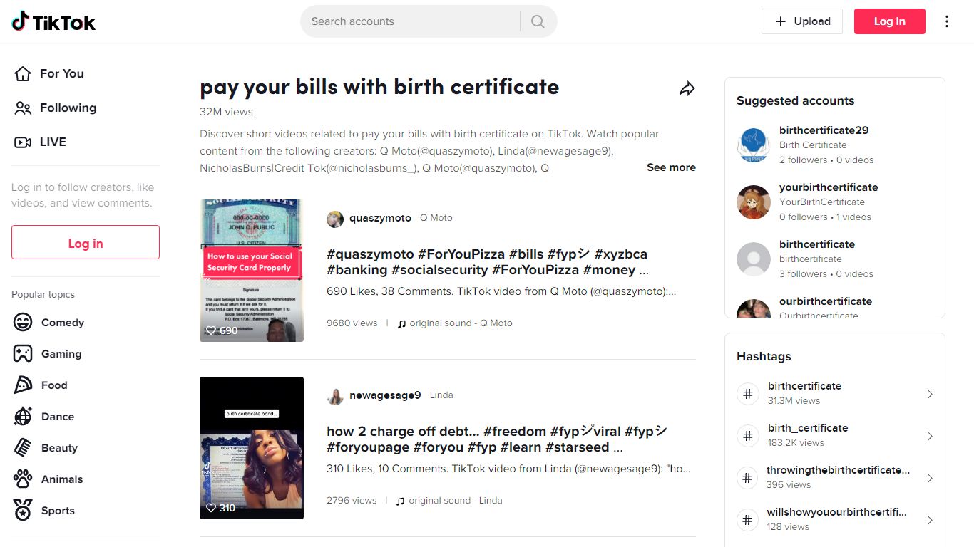 pay your bills with birth certificate - TikTok